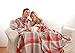 Snuggie 71-Inch-by-54-Inch Soft Fleece Blanket with Sleeves and Pockets, Red Plaid