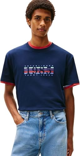 Camiseta de Manga Corta Hombre 1985 Graphic con Logotipo, Azul (Dark Night Navy), XL