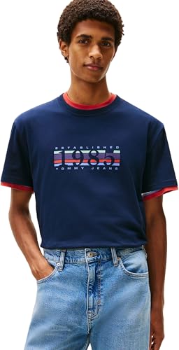 Camiseta de Manga Corta Hombre 1985 Graphic con Logotipo, Azul (Dark Night Navy), XL
