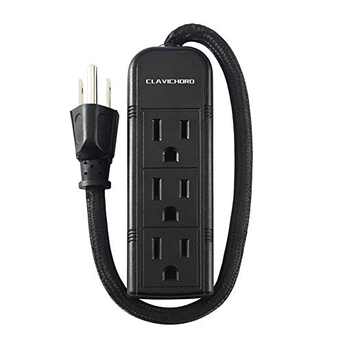 Power Strip With Flat Plug 3 Ground Outlets 7 Inch Heavy Duty Braided Extension Cord Flat Plug Mountable Outlet Strip For Computer Iphone Home Office Pricepulse