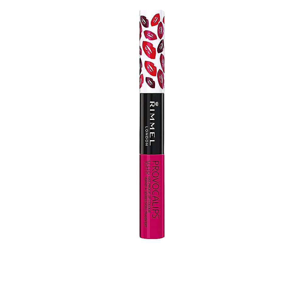 Rimmel London Provocalips 16hr Kiss-Proof Lip Color - Two-Step Liquid Lipstick to Lock in Color and Shine - 550 Play With Fire, .14 fl.oz.