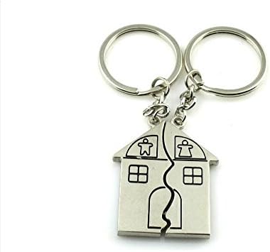 BHouir Creative House Shape Keychain Key Ring For Couple