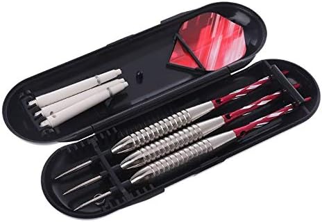 MFSM Darts set hard steel pin aluminum shaft iron barrel PET flying professional darts indoor sports game game tool set of 3 red
