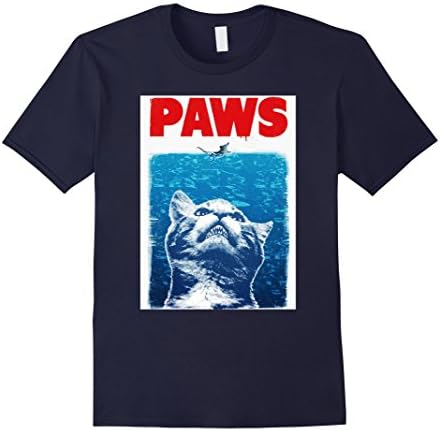 Men's Paws Cat Kitten Meow Parody - Cat And Mouse Shirt Large Navy