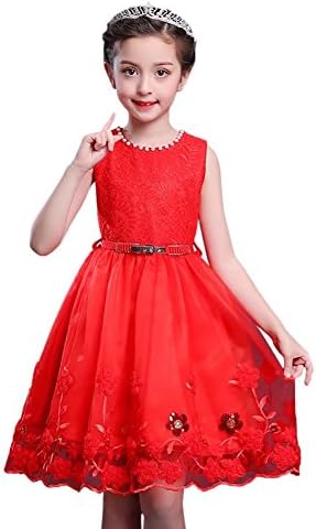 Flower Girls Tutu Dress Birthday Party First Holy Communion Dresses Sleeveless Summer Bridesmaid Belt Ball Gown for Girls