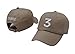 Chance The Rapper 3 Hat Dad Cap Baseball Cap Number 3 Adjustable (Khaki)