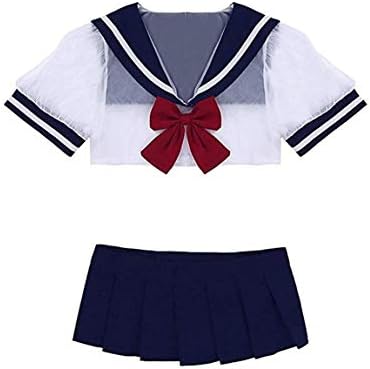 Kadila Women Costume Sexy Lingerie Set Cosplay Uniform Sexy Schoolgirl Outfit Tartan Pleated Skirt