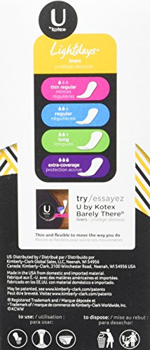 Kotex Natural Balance Lightdays Liners, Regular -64 ct.