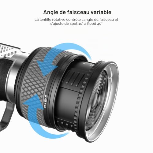 GVM F40 Fresnel Lens with Bowens Mount, COB Video Light Lens, Continuous Output Lighting for Photography Shooting, Lighting Shaping Tool for Video Recording