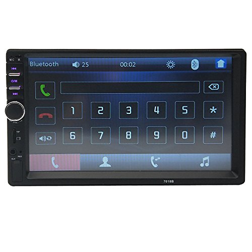 CACA Car Stereo Receiver with 7 Inch Digital Touch Screen,Double Din Bluetooth In-Dash,FM/USB/SD,Wireless Remote Control - Thumbnail 2