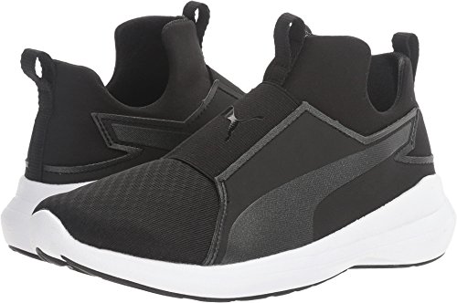 PUMA Women's Rebel Mid WNS Sneaker, Black Black White, 9 M US