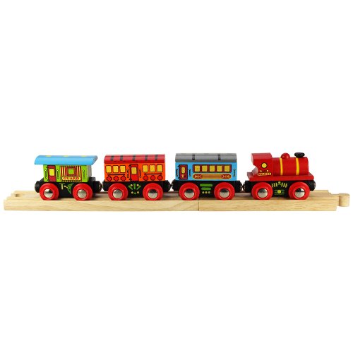 Bigjigs Rail Passenger Train - Other Major Wooden Rail Brands are Compatible