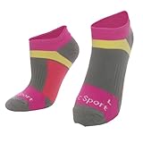 Compression Running Socks, Reinforced Arch Support, pressure dispersing heal, enhanced stability of ankles, Ideal for running, cycling, any type of sports,Fuchsia,M-L - Men 6-8/ Women 5-9