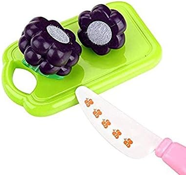 UniqBrothers Realistic Fruits Cutting Play Toy Set, Can Be Cut in 2 Parts, 8 Fruits
