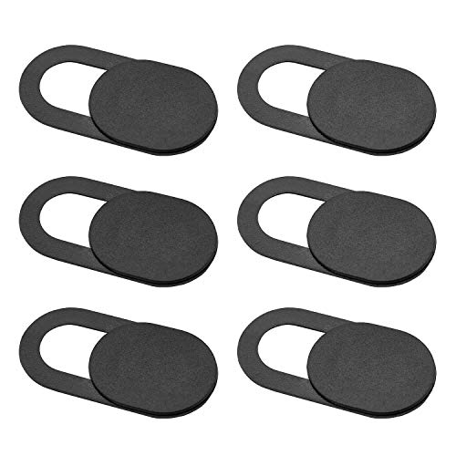 ProCase [6 Pack] Webcam Cover Slide for Laptop Phone, Ultra Thin Flexible Slide Camera Blocker Privacy Security Cover for MacBook Air Pro iMac iPad iPhone Echo PS4 Tablet PC Computer –Black