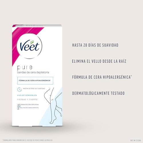 Veet tiras de cera depilatória para o corpo caixa 20 unidades