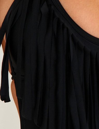 V28 Padded One Piece Fringed Swimsuit Swimwear Monokini (US size: XXXL, Black2) - Thumbnail 2