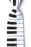 Piano Keys White Microfiber Tie