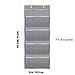 wishacc Hanging Wall File Organizer, Wall Mount/Over the Door Office Supplies Storage Mail Organizer for Notebooks,Planners,File Folders - 4 Pockets Deep Gray
