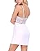 Monrolove Sexy Babydoll Lingerie For Women Lace V Neck Full Slip Nightwear White S