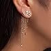 palettei Fashion Star Crystal Dangle Earrings for Women Gold Silver Color Front Back Hanged Long Tassel Earings Bohemian Jewelry (A:Gold)