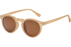 Gleyemor Vintage Polarized Sunglasses for Men Round Sunglasses UV400 Protection Retro Hand-crafted Acetate Frame