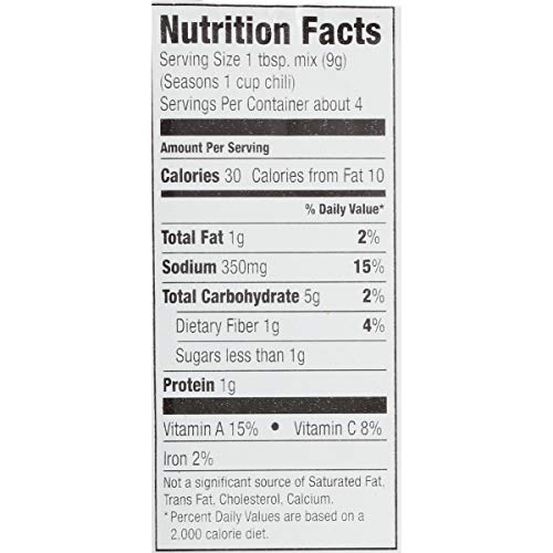 MCCORMICK TEX-MEX CHILI SEASONING MIX, 1.25 OZ
