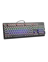 E-YOOSO K600 - Teclado mecánico para videojuegos (104 teclas, retroiluminado por LED, con interruptores azules)