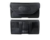 XXL SIZE Motorola Moto G2 2nd 2014 XT1068 / MOTOROLA MOTO-X 2nd GEN 2014 XT1097 Premium Leather Nylon Case Pouch Holster Belt Clip Case Cover (Fits Motorola Moto G2 2nd 2014 XT1068 / MOTOROLA MOTO-X 2nd GEN 2014 XT1097 with OTTER BOX Defender / LIFEPROOF / Mophie Juice Pack Air/Plus Case On)
