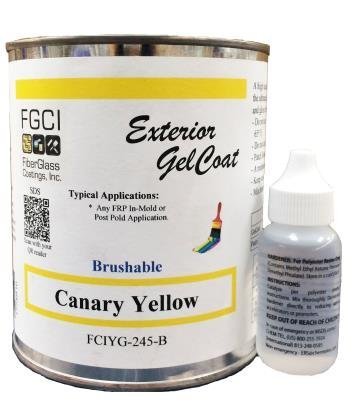 Canary Yellow Brushable Exterior Gelcoat Quart Kit w/1 oz. MEKP