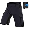 Vzteek MTB-broek voor heren, fietsbroek met gevoerd, sneldrogende MTB-shorts, mountainbikebroek voor heren
