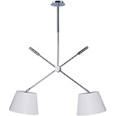 Maxim Hotel-Pendant 2 Light White Wafer Fabric-13.75 Inches Wide by 33 inches high