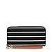 Fossil womens Logan Pvc Zip Around Wallet Clutch, Black/White, One Size US