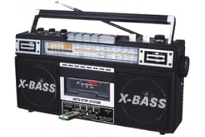 QFX J22UBLK Black Radio and Cassette to MP3 Converter with