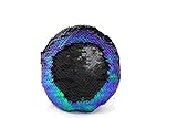 The Original Fidget - Blue, Green & Black Circle Sequin Pillow Fidget Toy for Sensory Therapy to Relieve Stress and Increase Focus for Adults and Kids. Helps with ADHD ADD Autism by Little Monkey- 3C