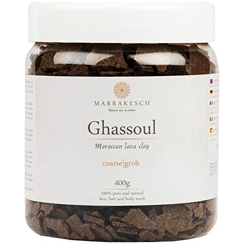 MARRAKESCH-Ghassoul-Rhassoul-clay-pieces-400g-Original-Moroccan-clay-as-facial-mask-for-cleansing-Natural-Organic-peeling-for-face-skin-and-hair-as-a-body-care-soap-and-Blackhead-Remover