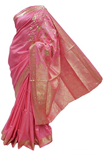 SBS3022 Baby Pink and Burlywood Banarasi Silk Saree