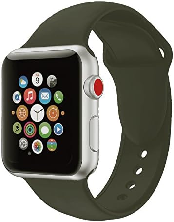 Youther for Apple Watch Bands, Soft Silicone Strap Replacement Wristbands for Apple Watch Sport Series 3 Series 2 Series 1 Olive 42mm M/L