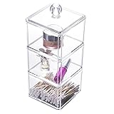 Choice Fun Acrylic 3 Tiers Square Makeup Storage Box with Lid