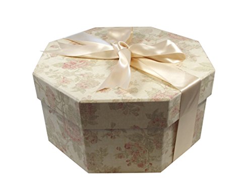 Foster-Stephens, inc Colorful Hat Box - Antique Pink (Large: 20.08" Diameter x 8.27")