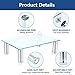 TAVR Clear Computer Monitor Stand Desktop Riser with Tempered Glass Chrome Aluminum Legs for Flat Screen LCD LED TV, Laptop/Notebook/Xbox One CM2002thumb 3