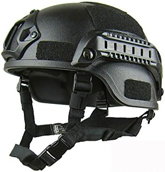 Yunqir Black Adult Light Weight Cycle Helmet for Bike Riding Safety CS and Tactics Helmet (One size)
