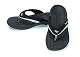 Powerstep Women’s Fusion Flip-Flop Sandals – Orthotic Sandal with Built-In Arch Support for Plantar Fasciitis and Flat Feet,black,Women's Size 9 Regular US