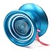 MAGICYOYO Professional Alloy yoyo K7 Responsive Yo Yo with Yoyo Bag + yoyo Glove+ 5 Yoyo Strings (Blue)