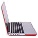 HDE Plastic Hard Shell Case and Keyboard Cover for MacBook Pro 13 with Retina Display (Models: A1425/A1502), Red