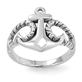 925 Sterling Silver Anchor Ring
