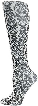 Blue Jay Victorian Damask Light Compression Knee Hi Socks 15-20 mmHg, Fits Women's Shoe Size 5-11, Ultra Sheer Latex-Free Compression Socks, Improve Circulation Giving Your Legs Relief They Need