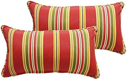 [SewKer] Indoor/Outdoor Rectangle Toss Pillow/lumbar throw pillows, Corded, set of 2 Stylish Bravada Salsa 3615