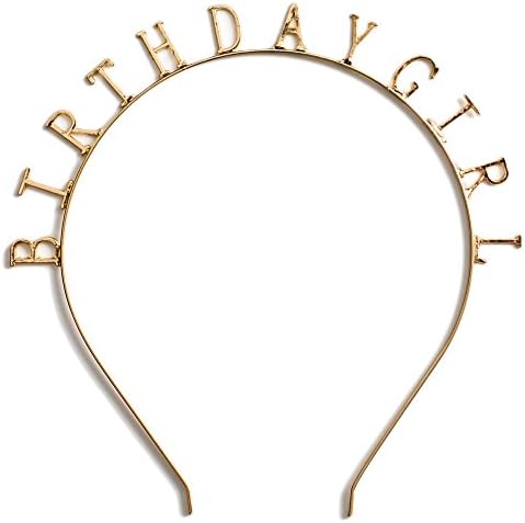 NEW to Amazon Hey Hey Hooray 'Birthday Girl' Gold Metal Headband / Crown