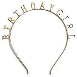 Hey Hey Hooray New to Amazon Birthday Girl' Gold Metal Headband / Crown